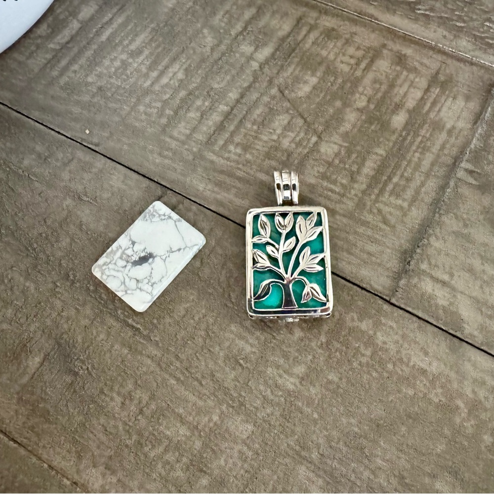 Silver and Green Tree Pendant